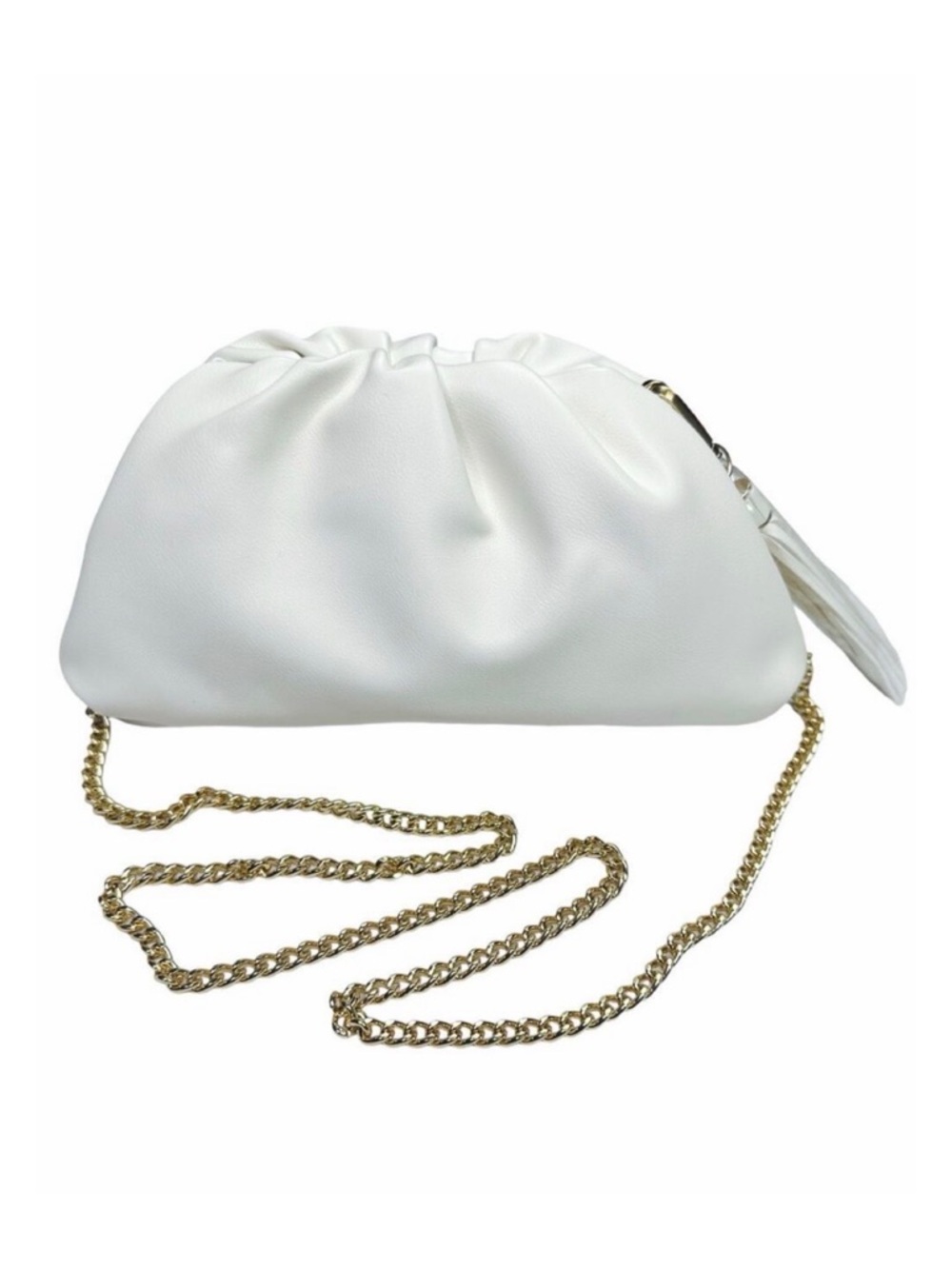 Understated Leather Crescent Clutch Crossbody Bag - 8.25” x 2.75” x 5”